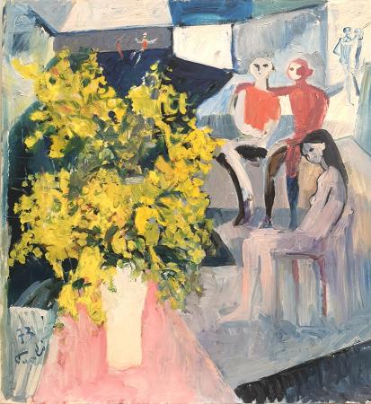 Quadro di Bruno Paoli Fiori nel salotto - olio tela 